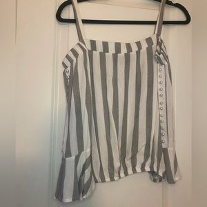 Off the shoulder grey pearl top